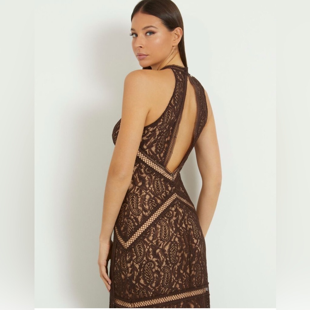Guess Brown Lace Dress SzM